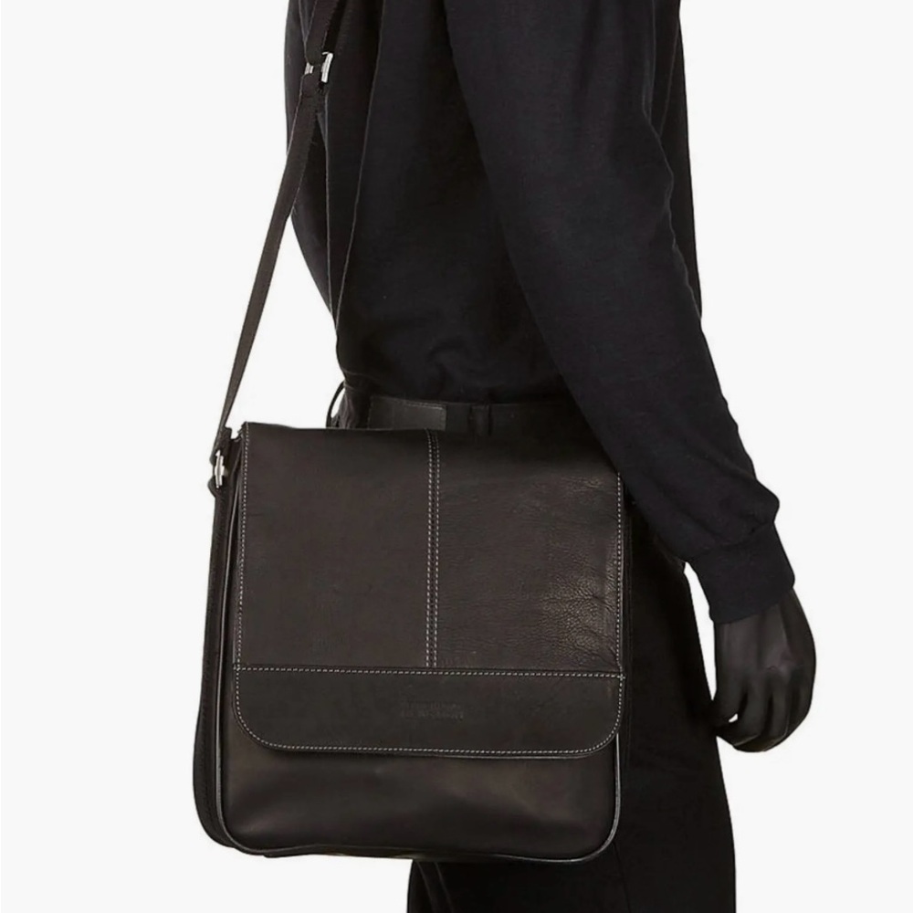 Kenneth Cole Reaction Colombian Leather Messenger Briefcase Shoulder Bag Unisex